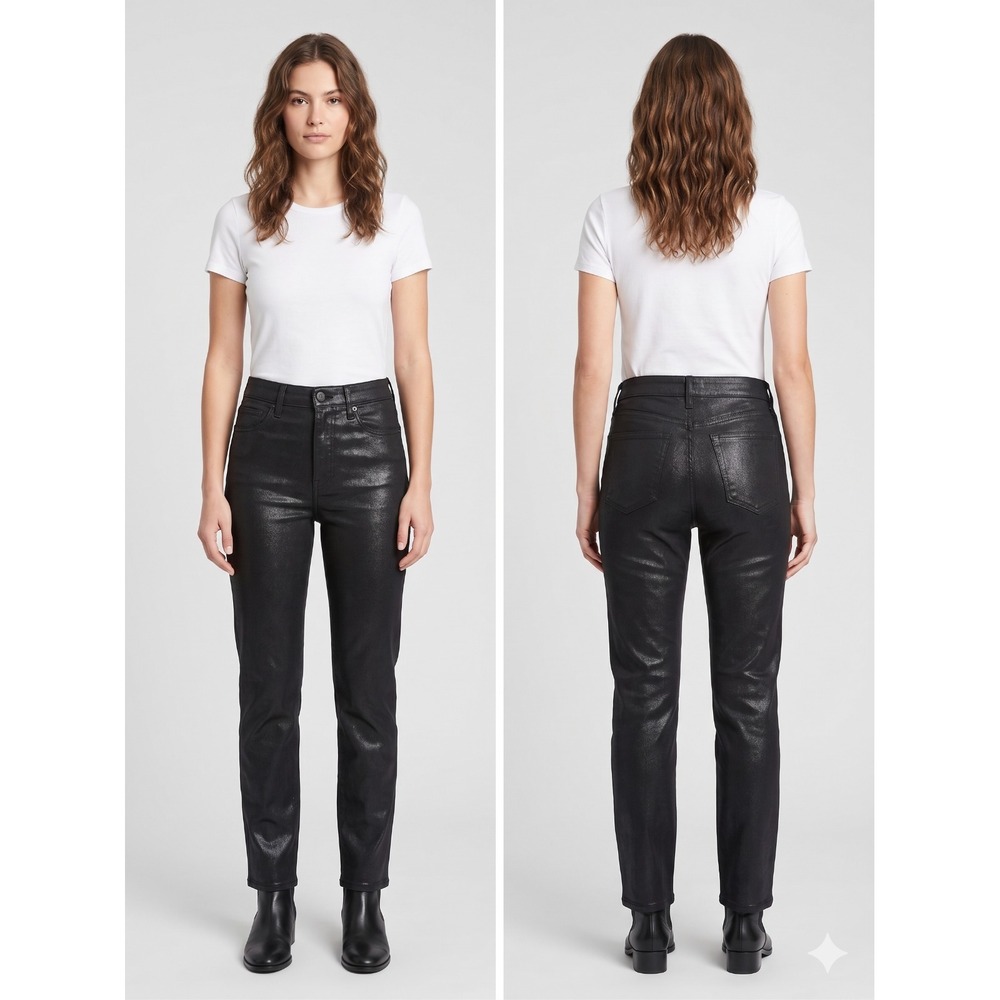 NWT Gap Straight Jeans Womens 29/8R Black Sky High Rise Vintage Slim Fit Outdoor